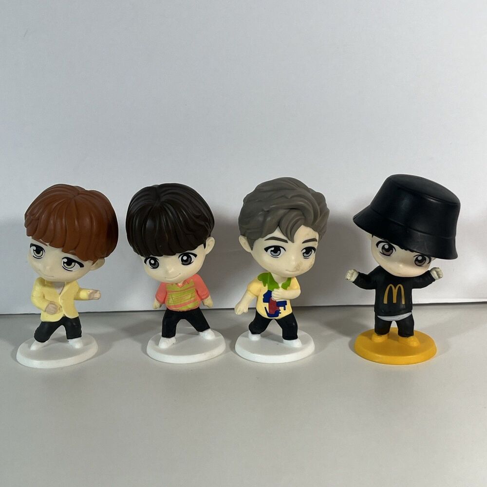 BTS TinyTAN McDonalds Happy Meal Figures Lot of 4 Mixed K-Pop Toys